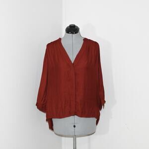 3/$10 H&M Rust Orange V-Neck Blouse Size Medium